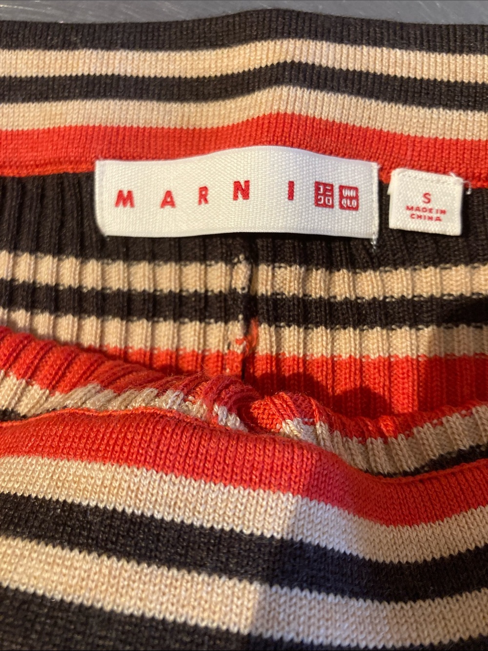 Striped Ribbed Boot-Cut Pants - Brown & Red - Picture 3 of 6